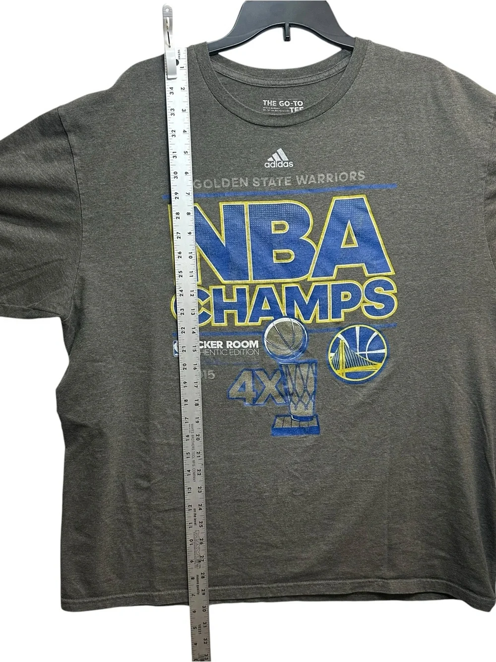 Adidas Golden State Warriors 2015 NBA Champions T-Shirt Men’s 2XL Gray